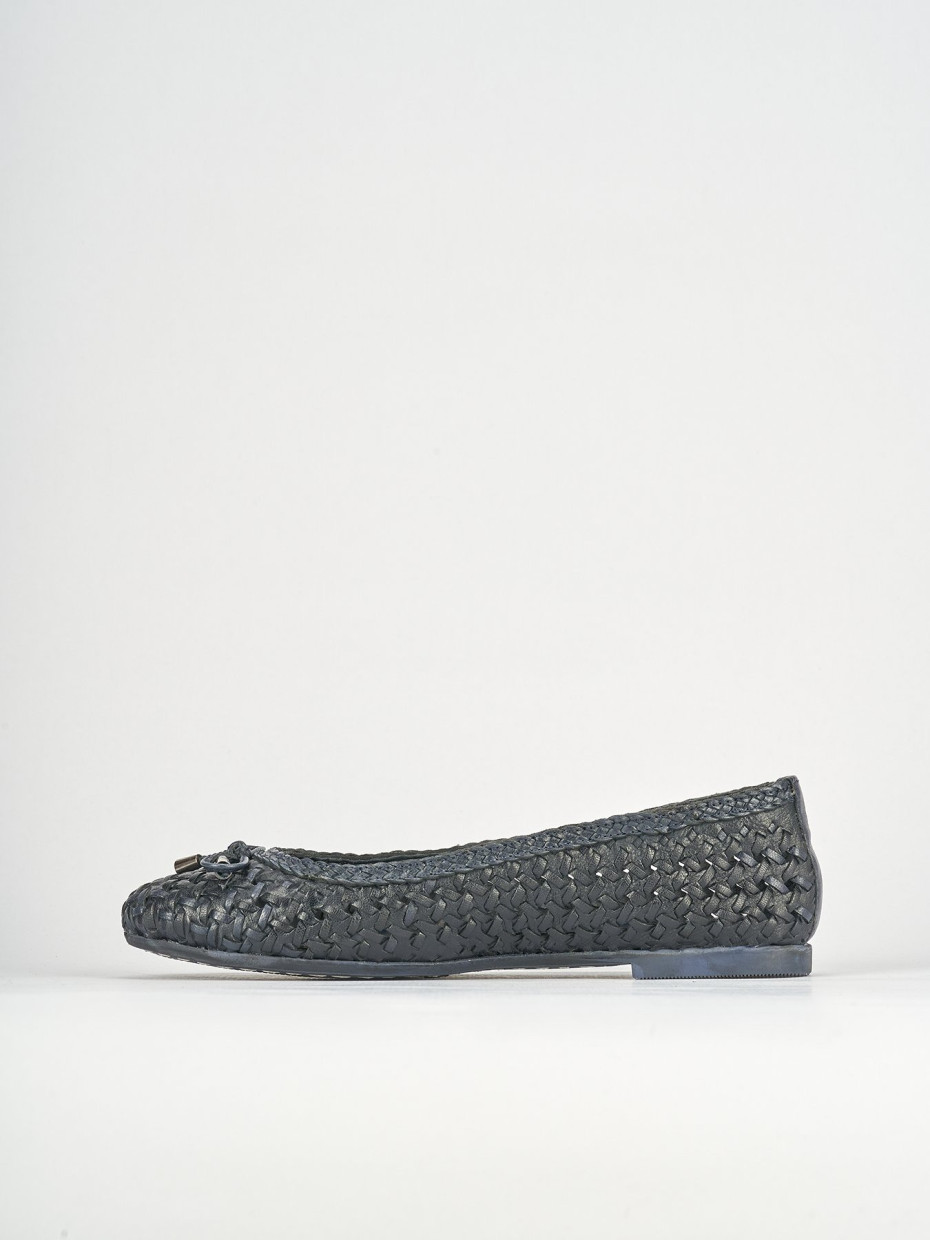 Ballerine tacco 1cm pelle blu