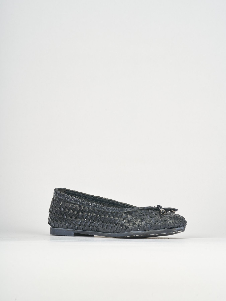 Ballerine tacco 1cm pelle blu
