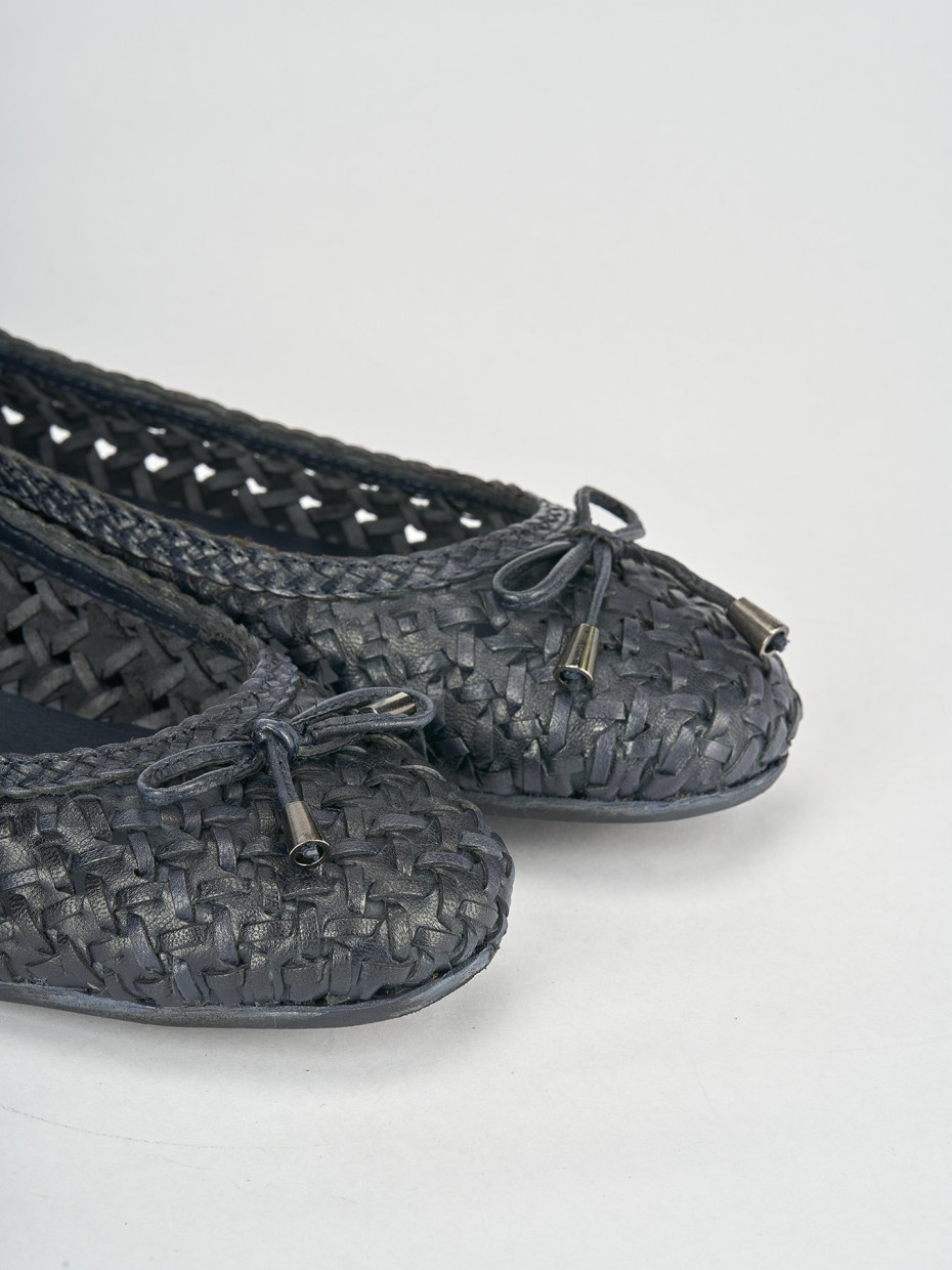 Ballerine tacco 1cm pelle blu