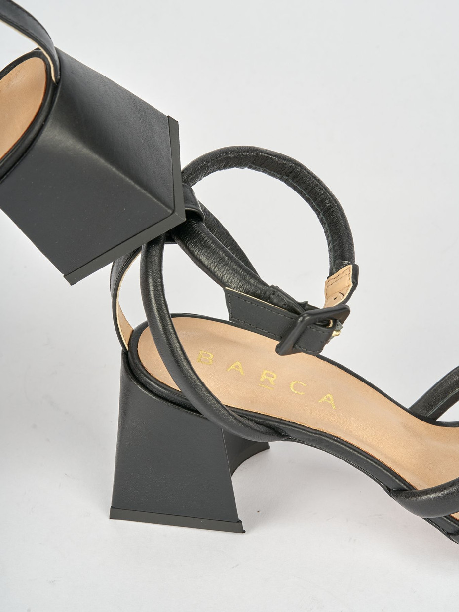 Sandali tacco 6cm pelle nero