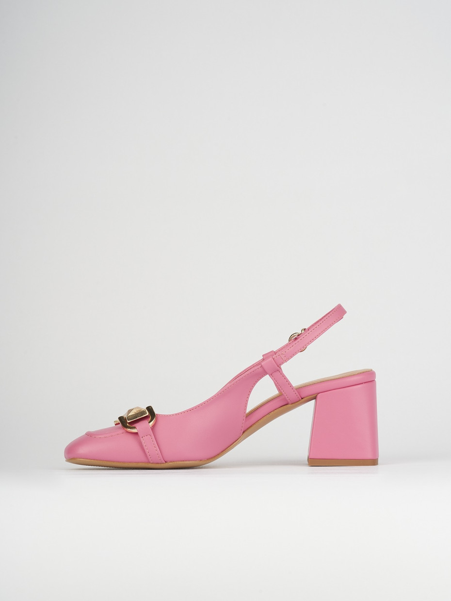 Pumps heel 6 cm pink leather