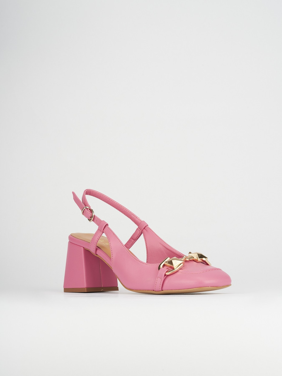 Pumps heel 6 cm pink leather