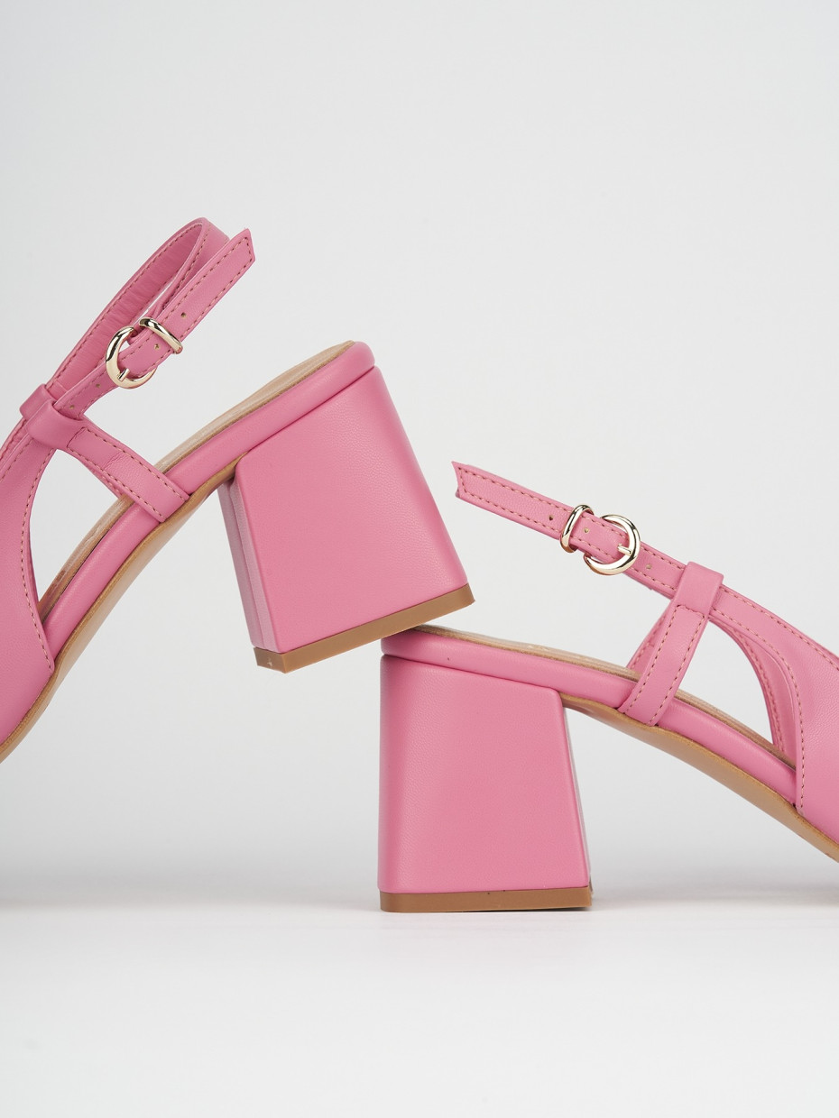 Pumps heel 6 cm pink leather