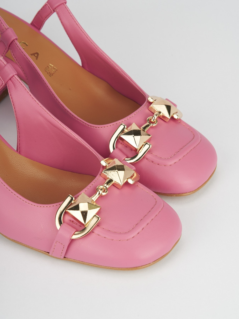 Pumps heel 6 cm pink leather