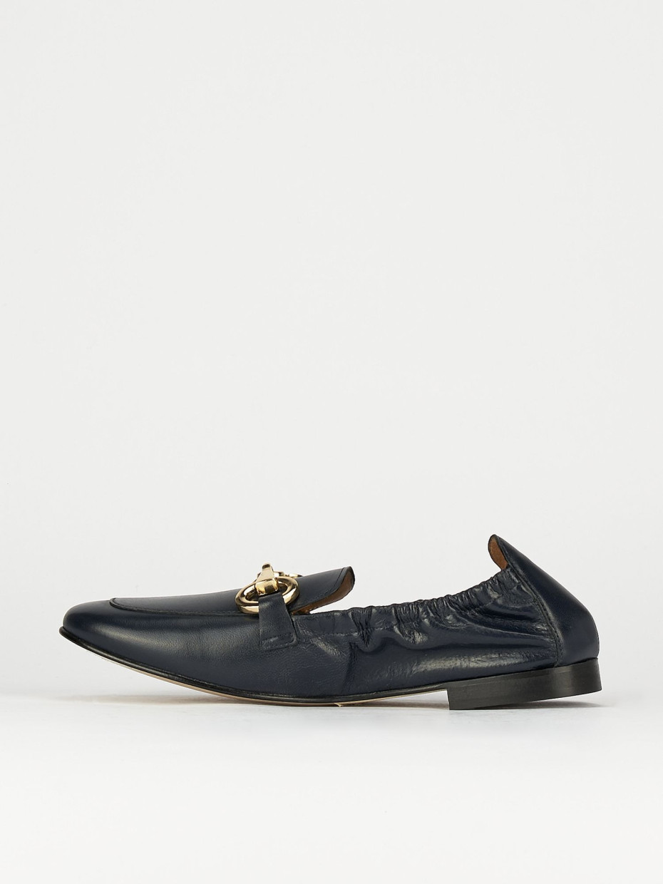 Loafers woman heel 1 cm black leather Barca Stores