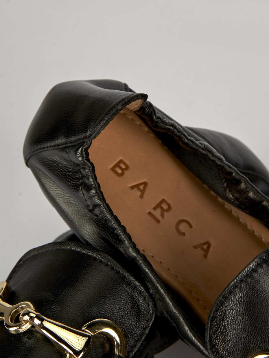 Mocassino tacco 1 cm nero pelle