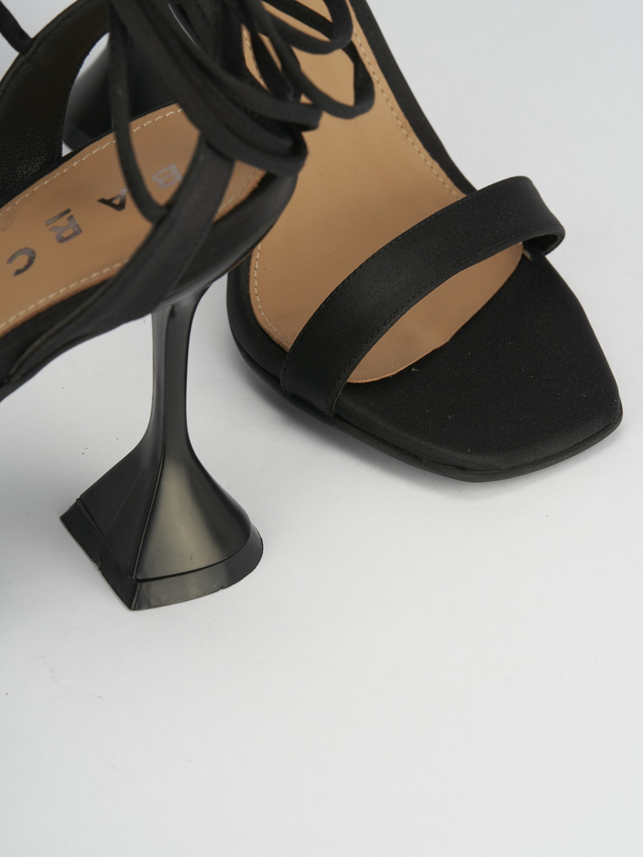 Sandali tacco 10cm raso nero