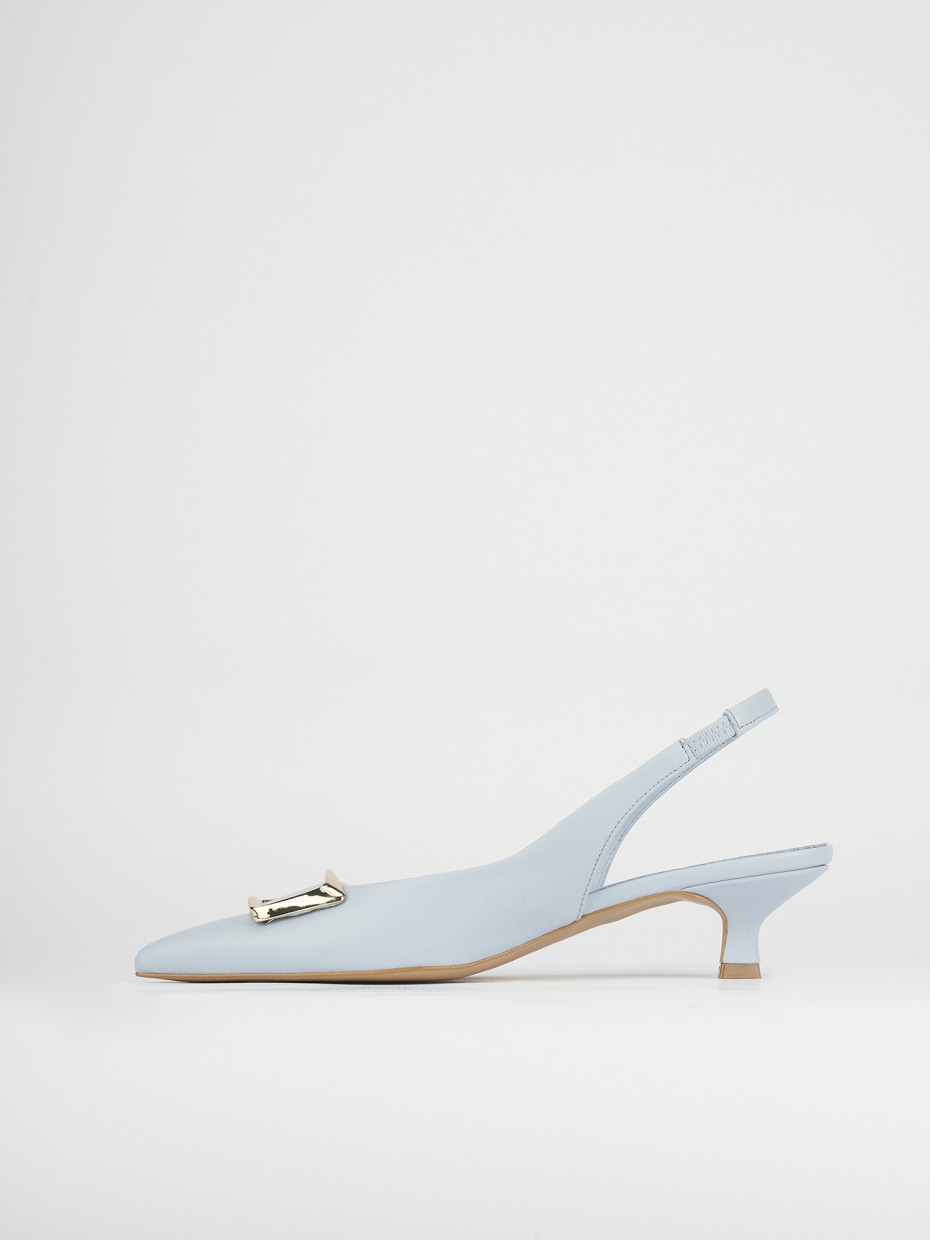 Pumps heel 5 cm light blue leather