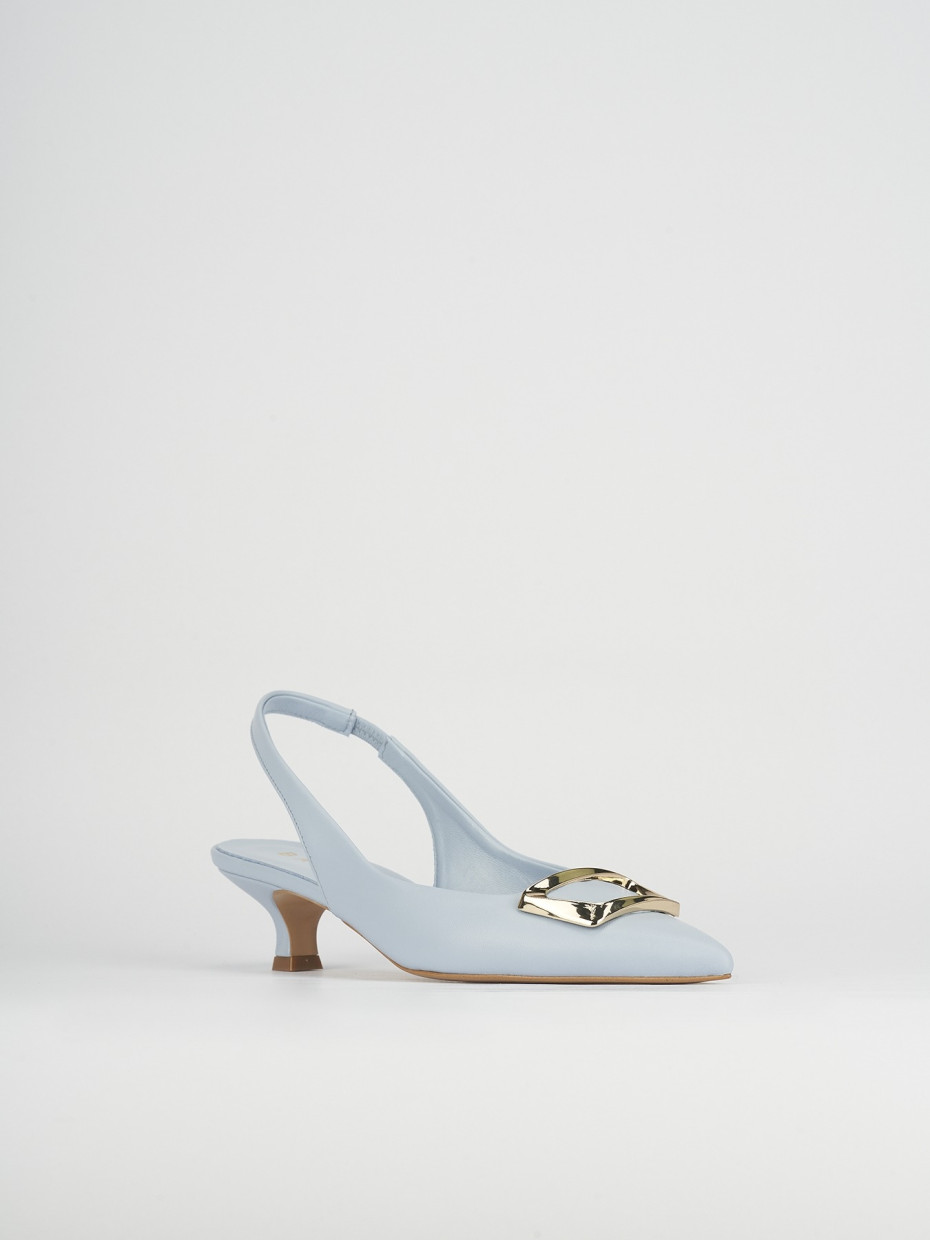 Pumps heel 5 cm light blue leather