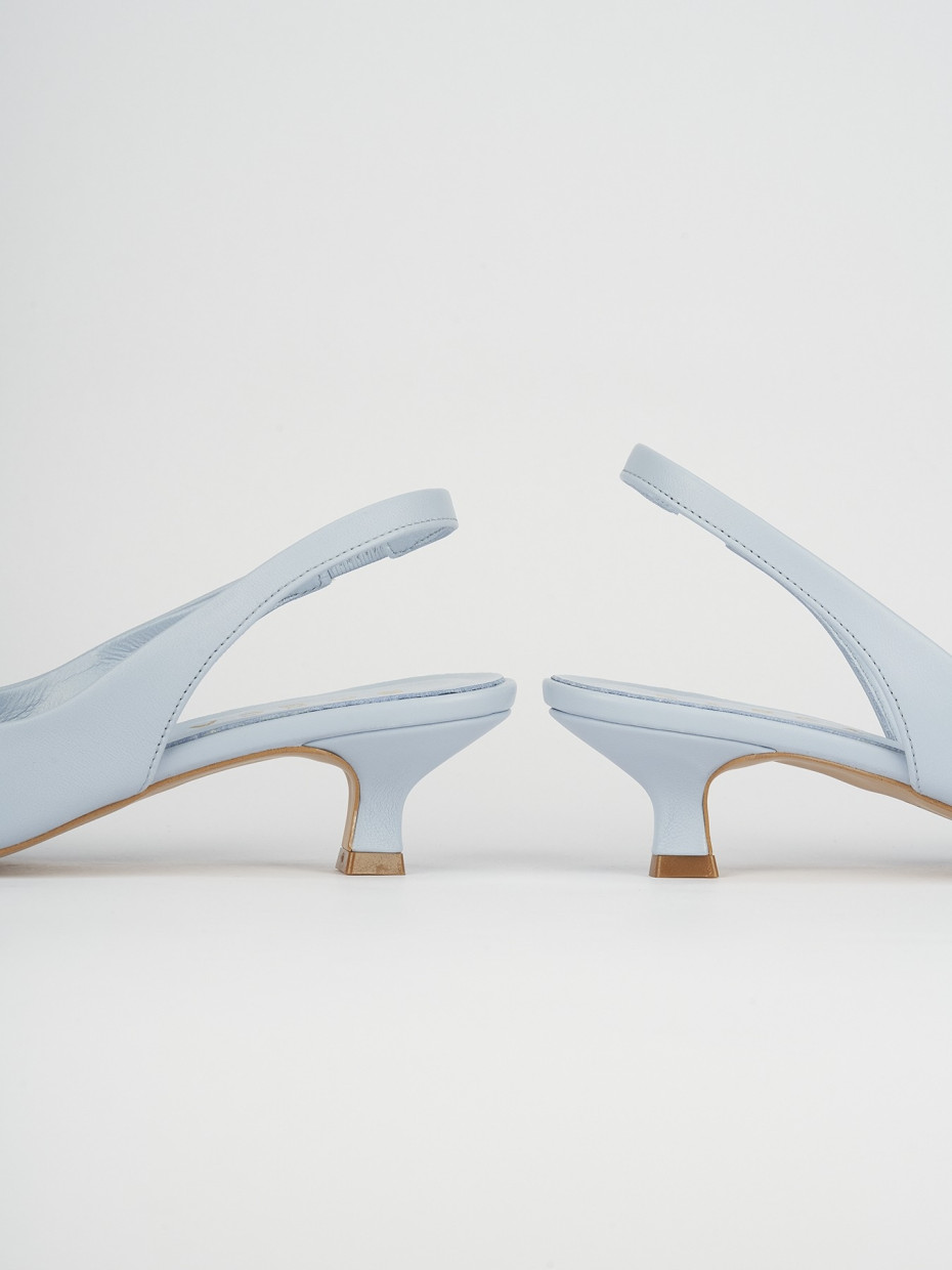 Pumps heel 5 cm light blue leather