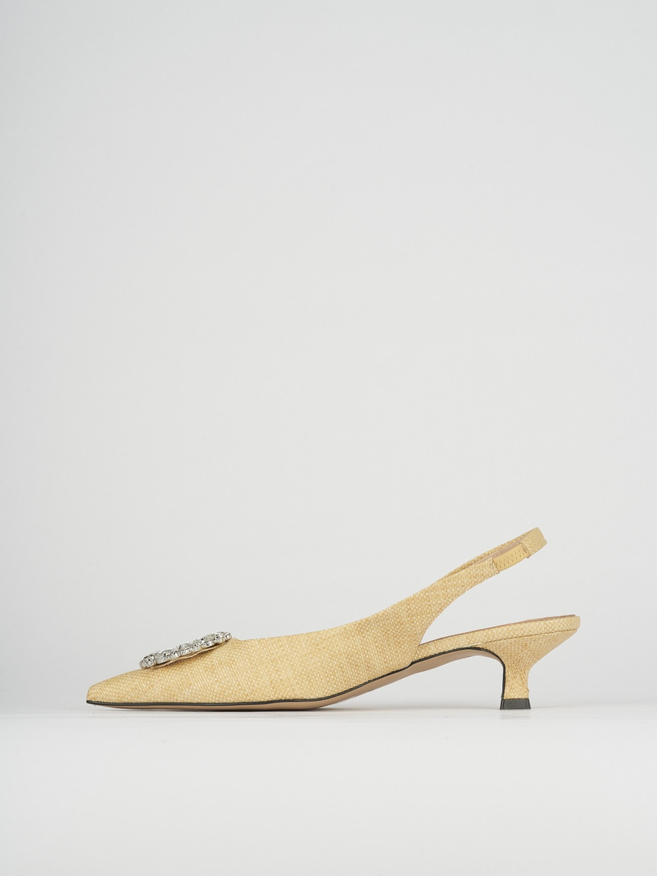 Pumps heel 5 cm beige leather