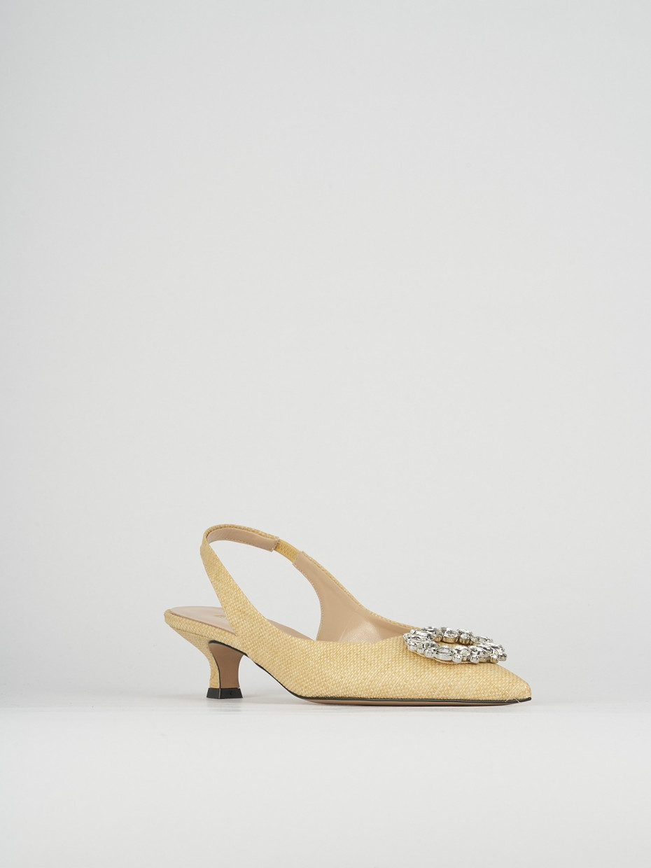 Pumps heel 5 cm beige leather