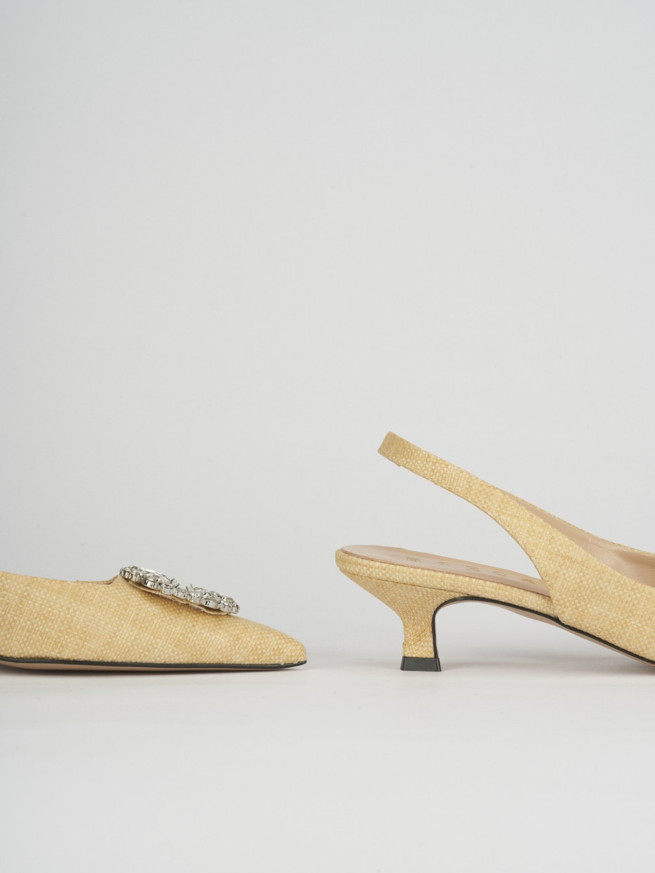 Pumps heel 5 cm beige leather