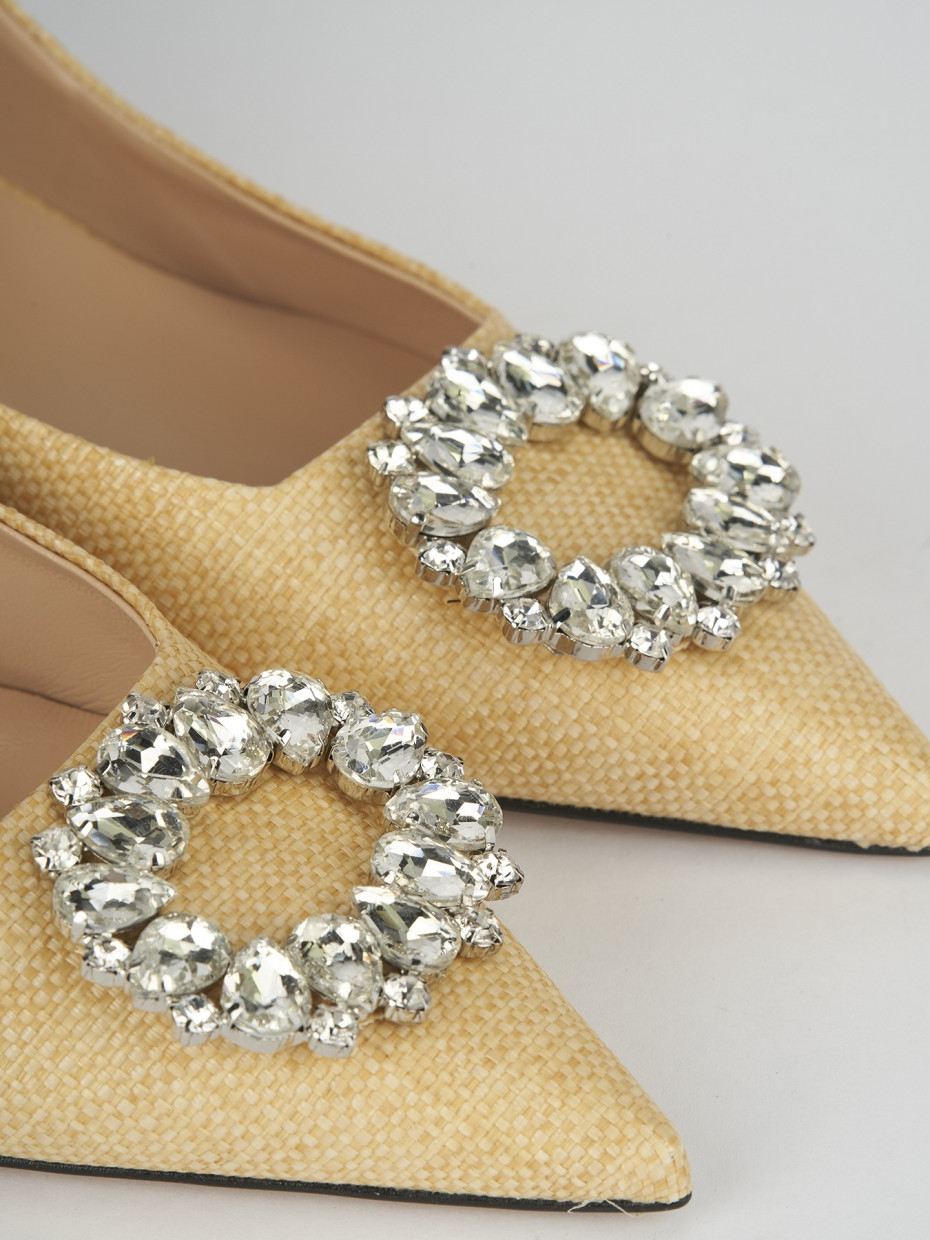 Pumps heel 5 cm beige leather