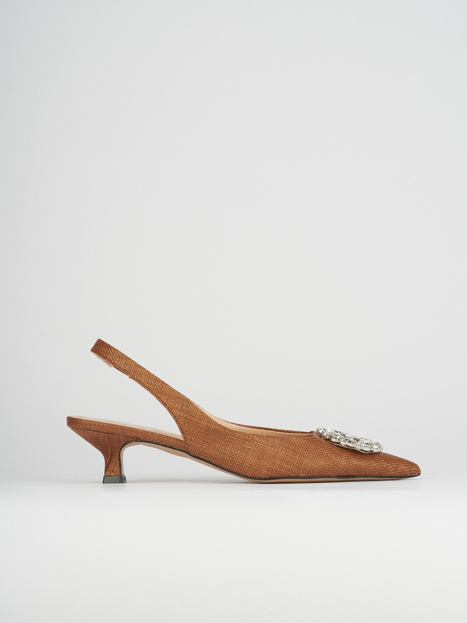 Pumps heel 5 cm brown leather