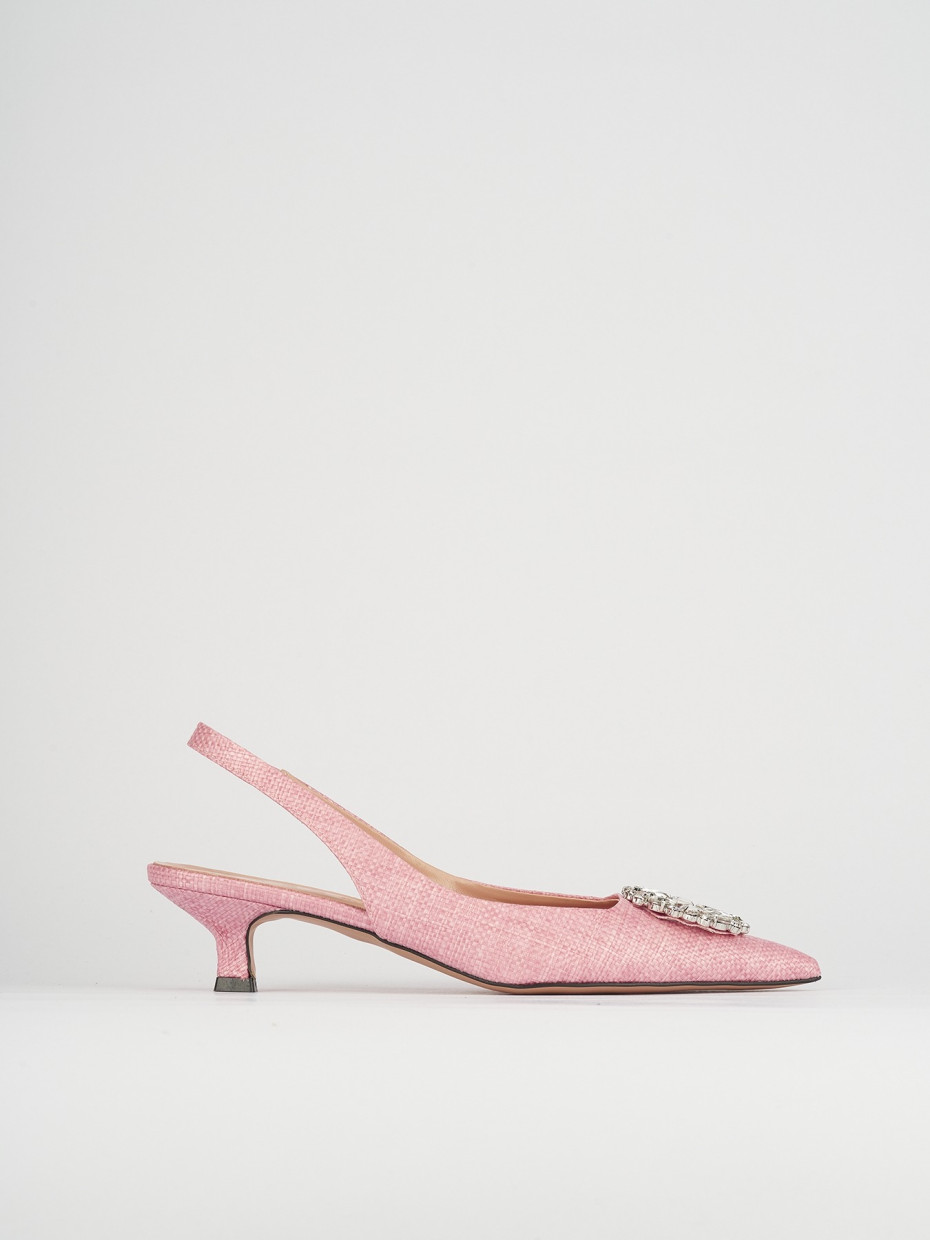 Décolleté e slingback tacco 5cm pelle rosa