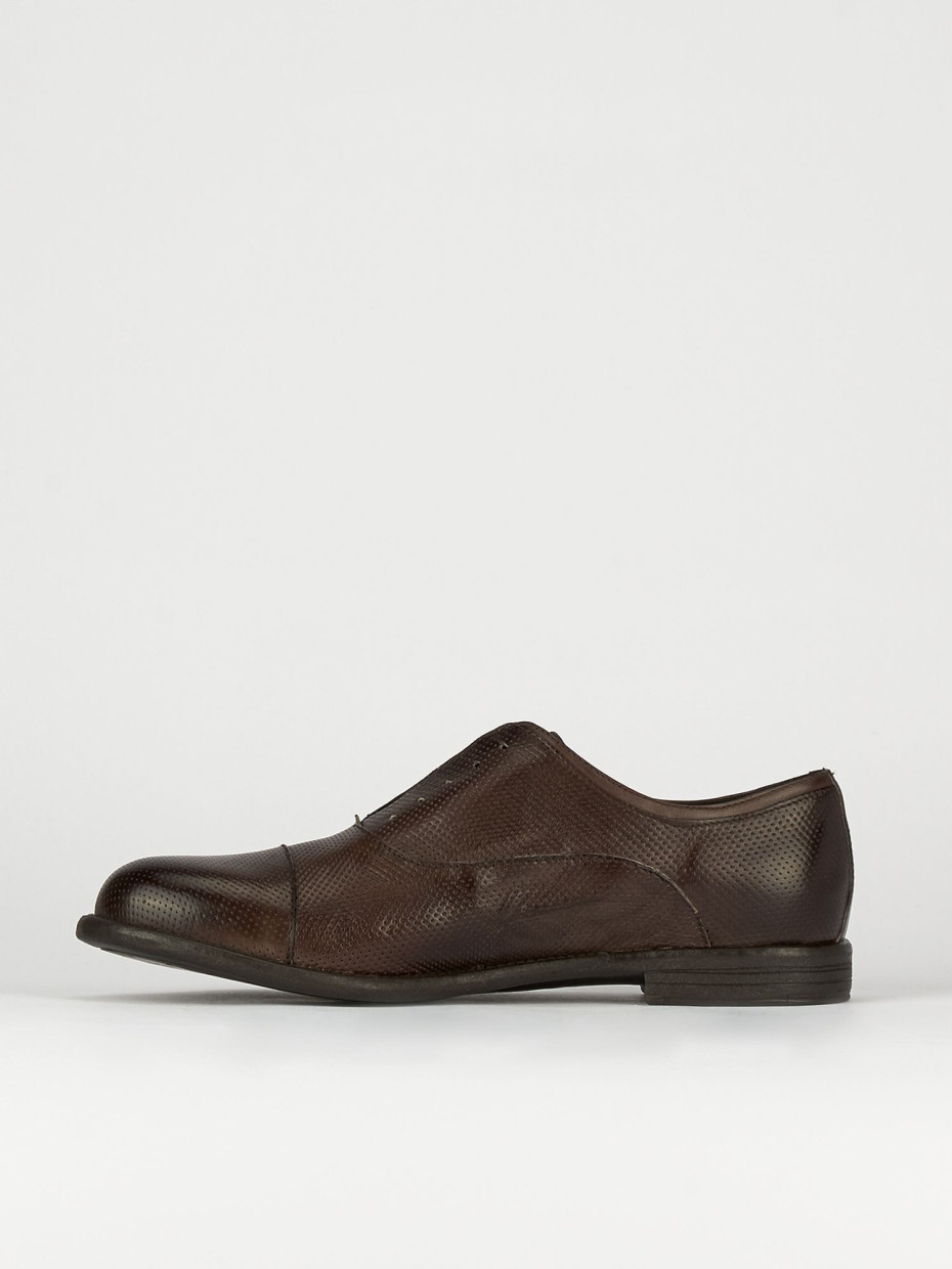 Scarpa no lace tacco 2 cm testa pelle