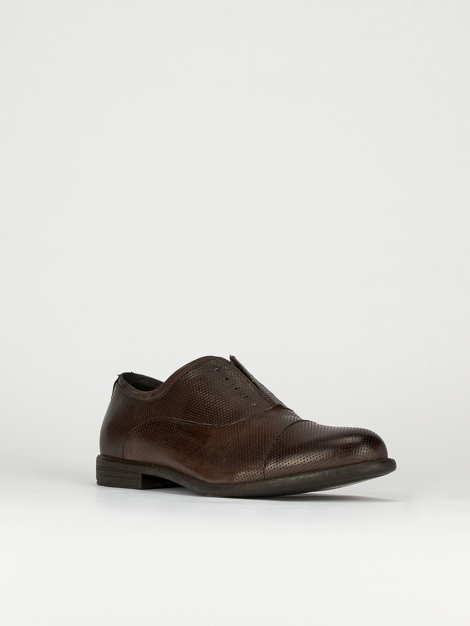 Scarpa no lace tacco 2 cm testa pelle