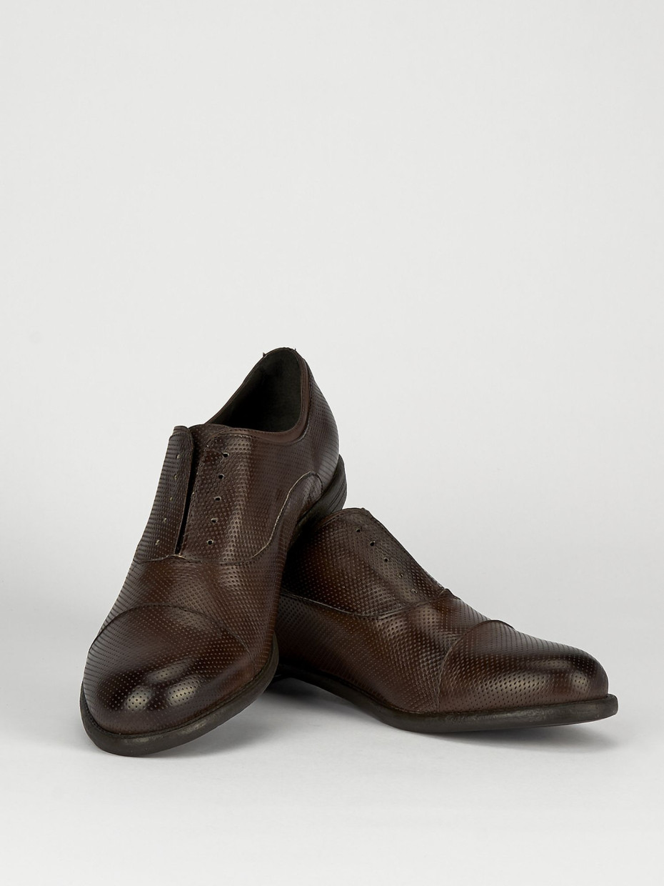 Scarpa no lace tacco 2 cm testa pelle