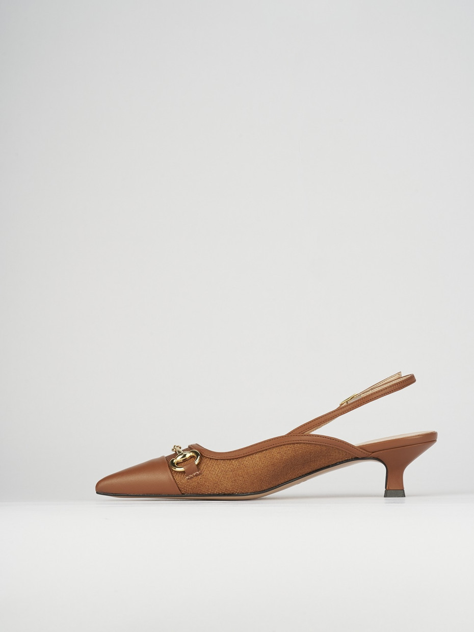 Decollete pelle marrone online