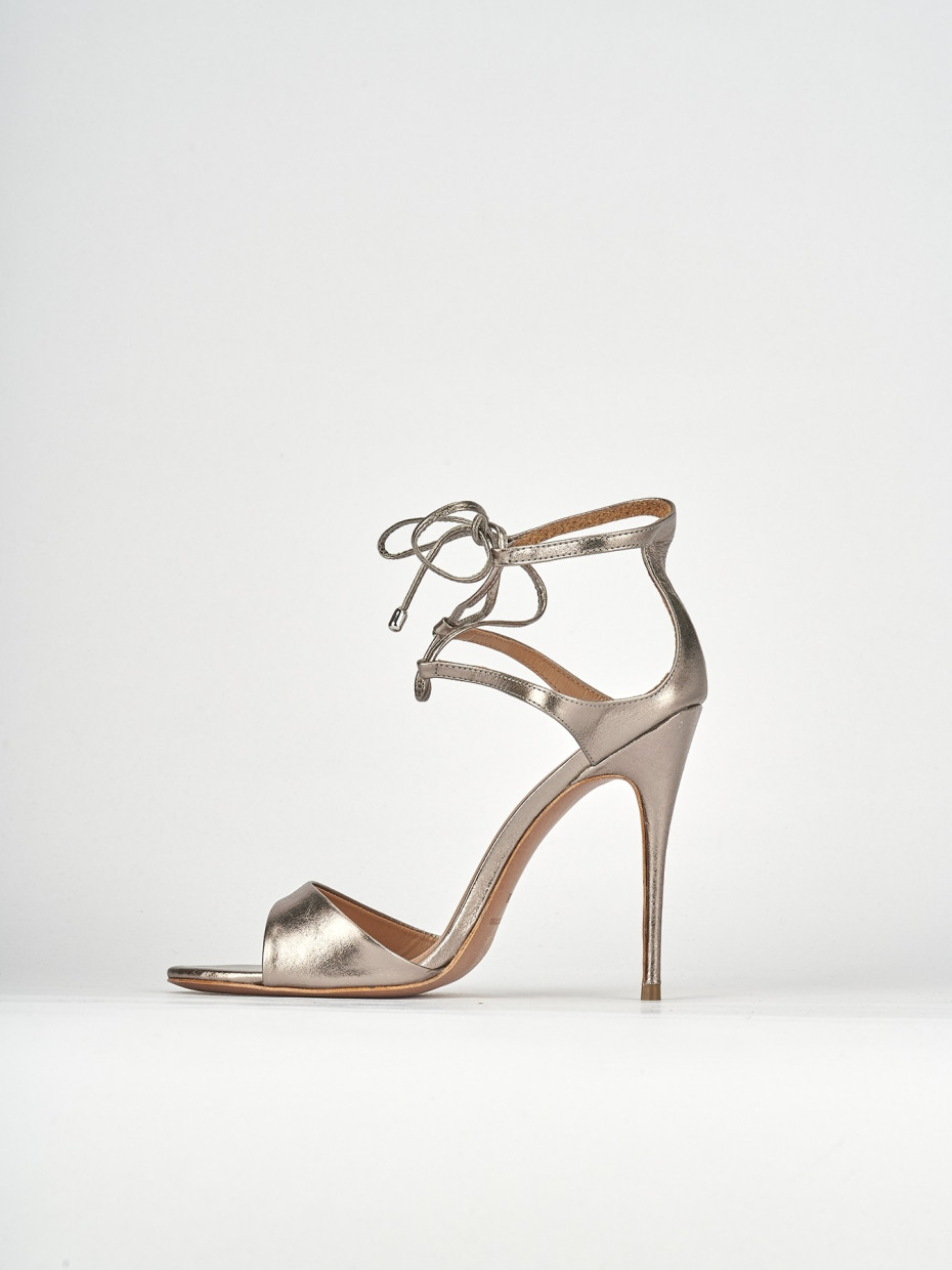 Sandali tacco 12cm pelle argento