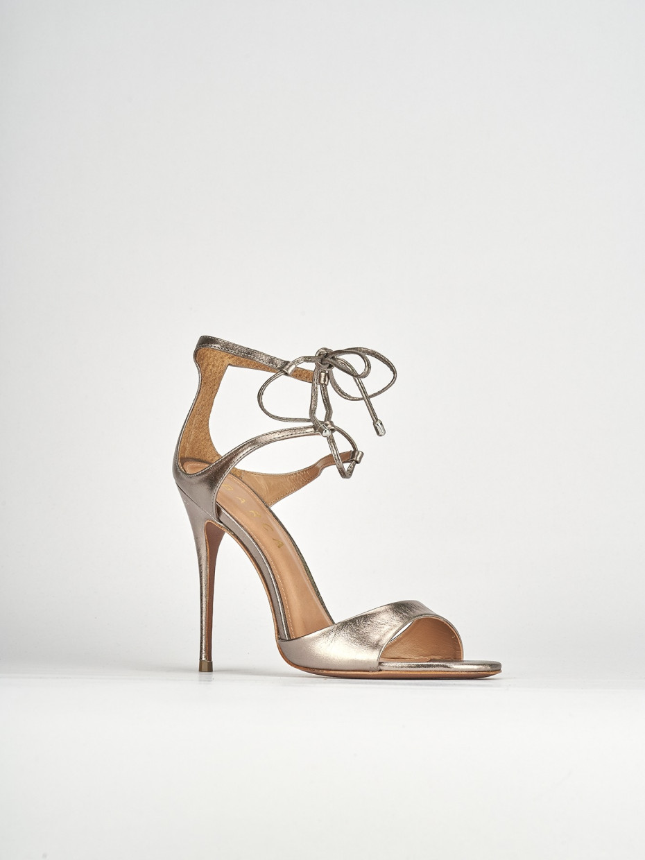 Sandali tacco 12cm pelle argento