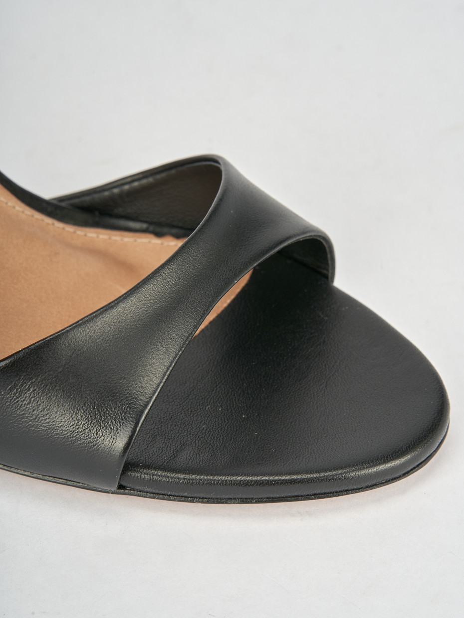 High heel sandals heel 12 cm black leather