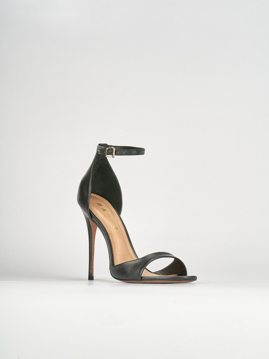 Sandali tacco 12cm pelle nero