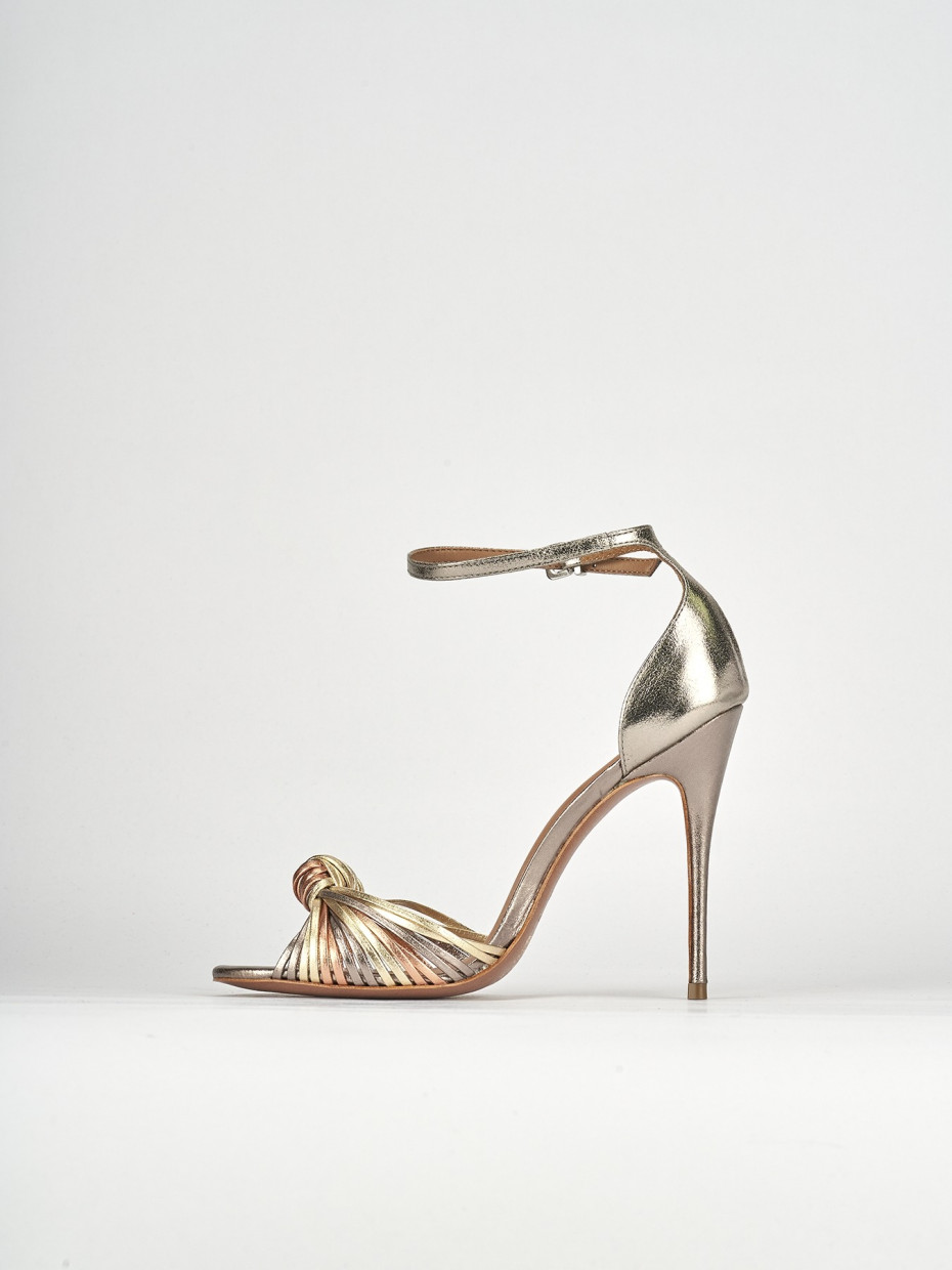 High heel sandals heel 12 cm multicolor leather