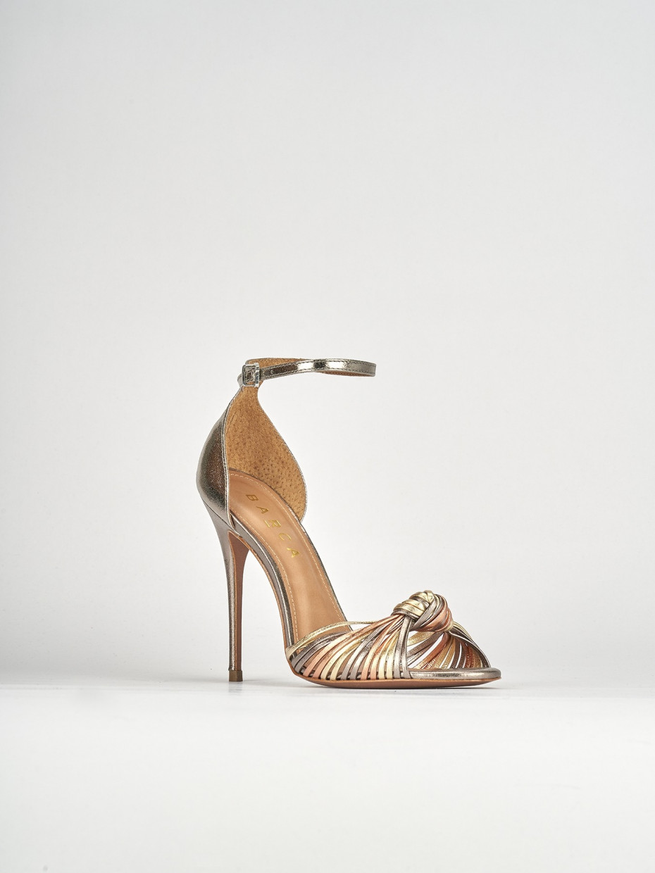 High heel sandals heel 12 cm multicolor leather