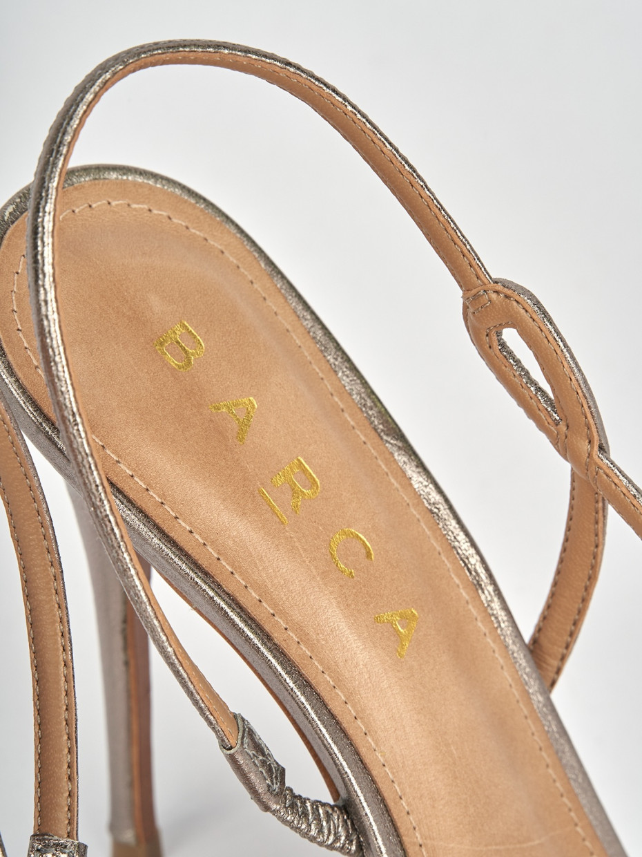 Sandali tacco 12cm pelle argento