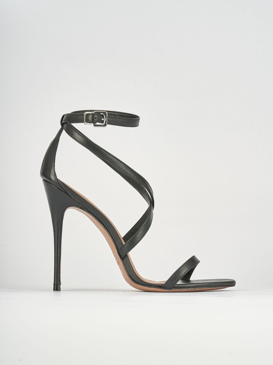 Sandali tacco 11cm pelle nero
