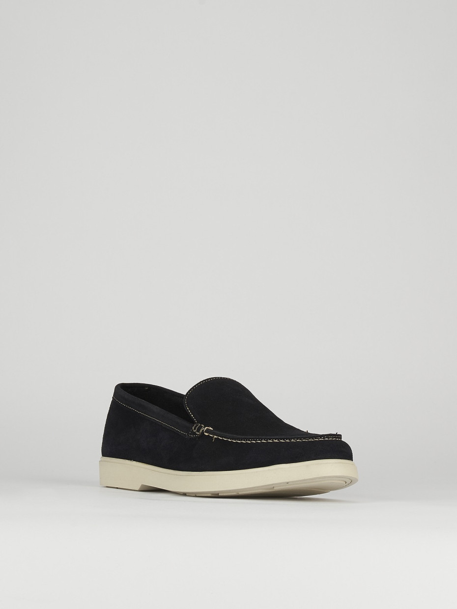 Loafers heel 2 cm blu chamois