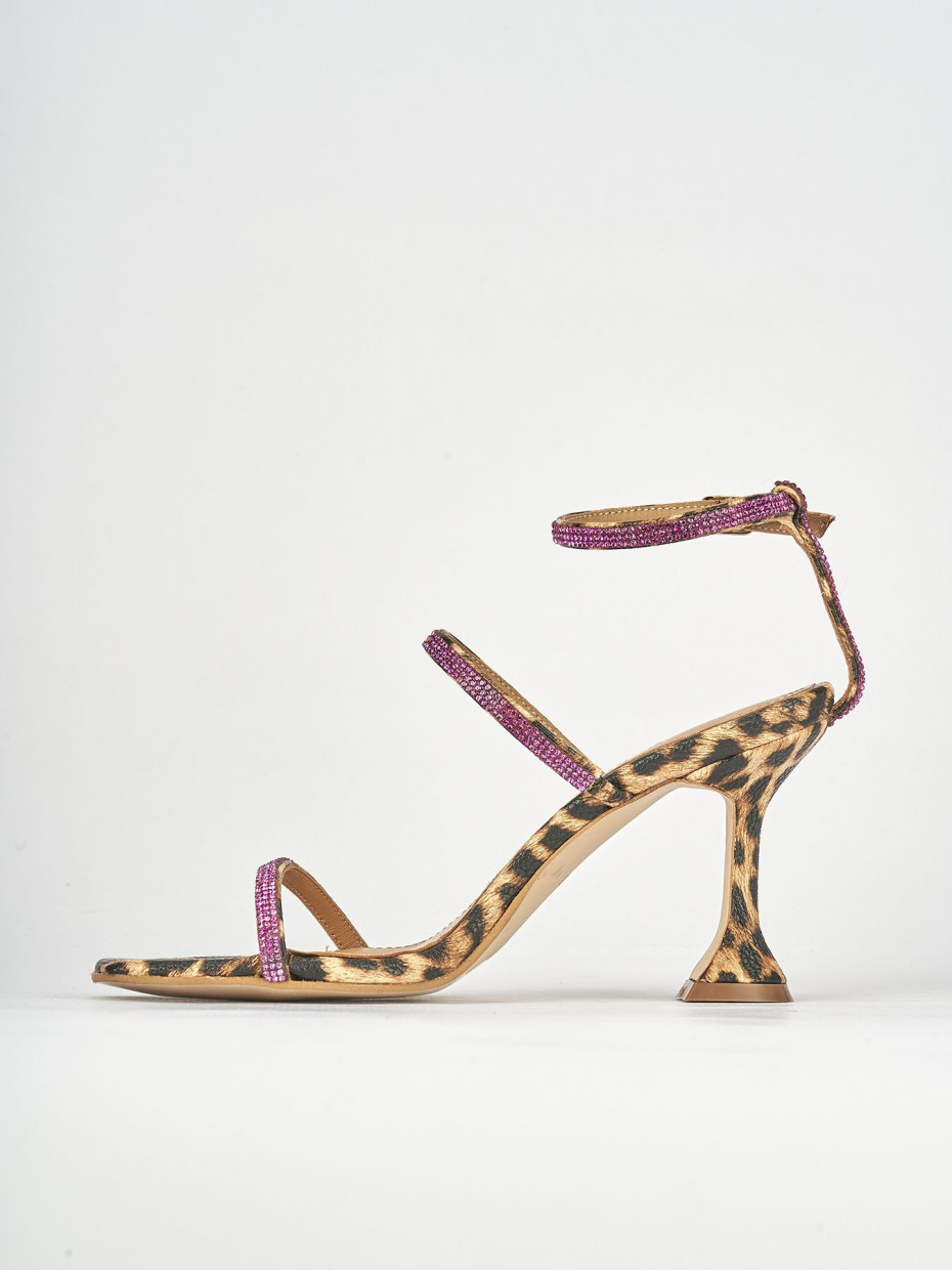 Sandali tacco 10cm cavallino multicolor