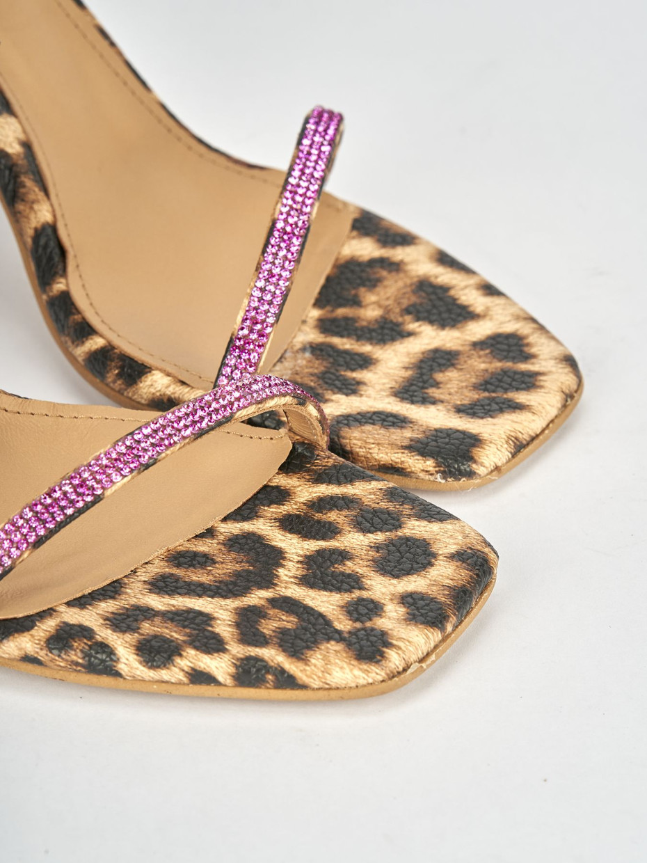 Sandali tacco 10cm cavallino multicolor