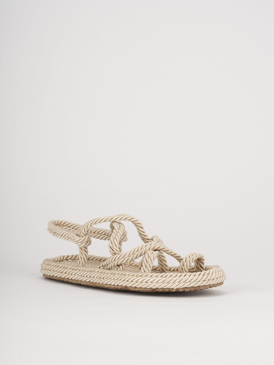 Sandali tacco 1cm pelle beige