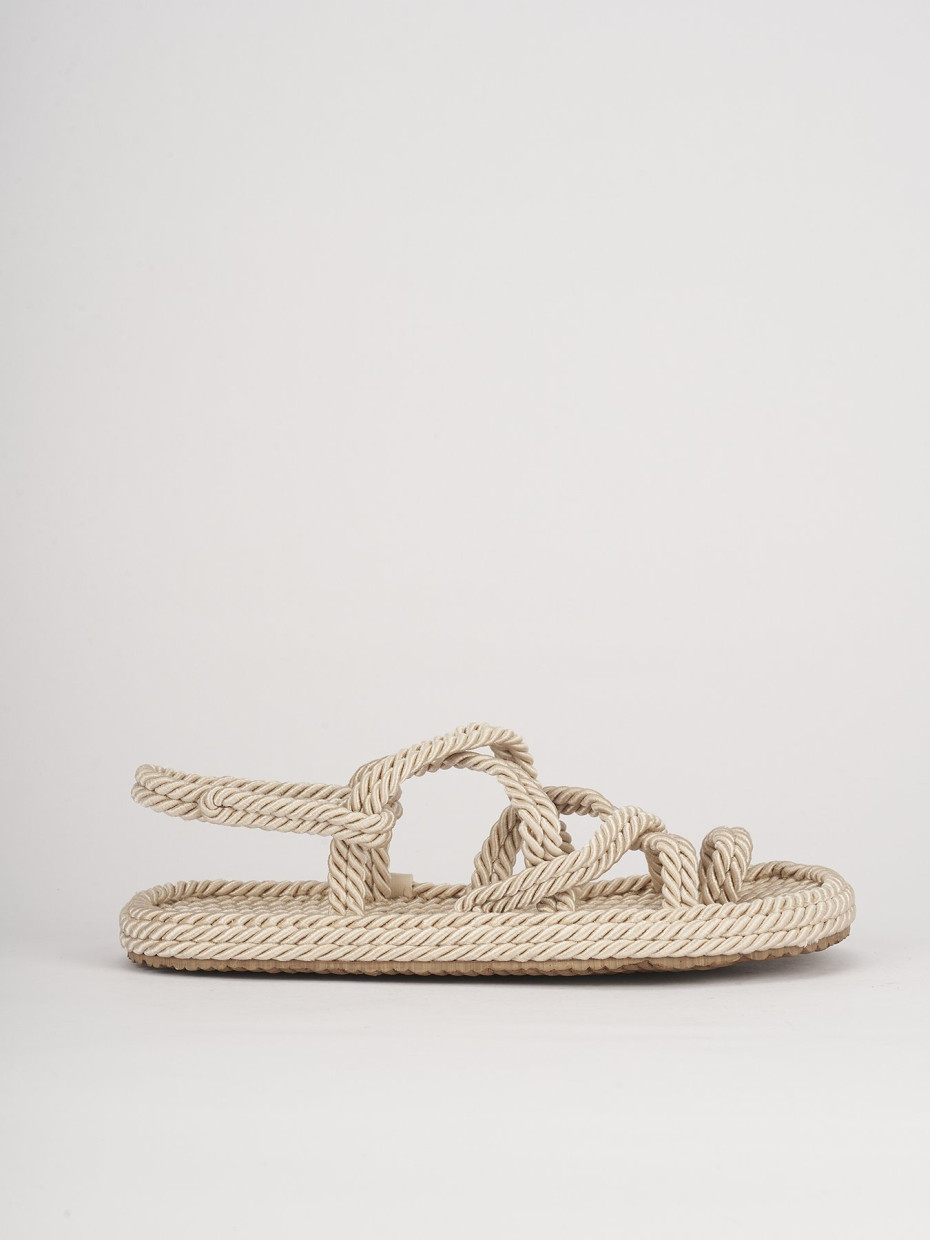 Sandali tacco 1cm pelle beige