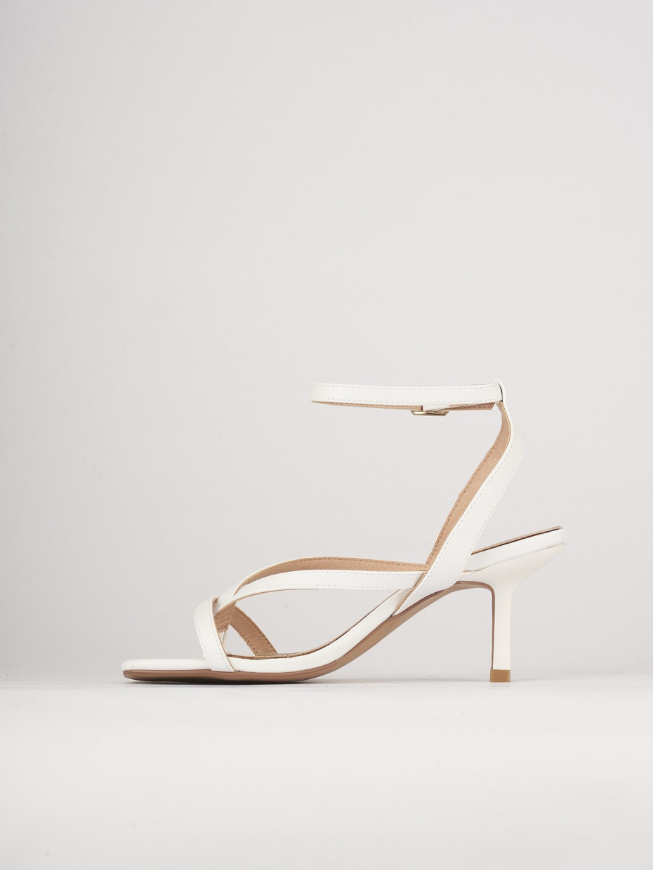 Sandali tacco 5 cm  bianco pelle