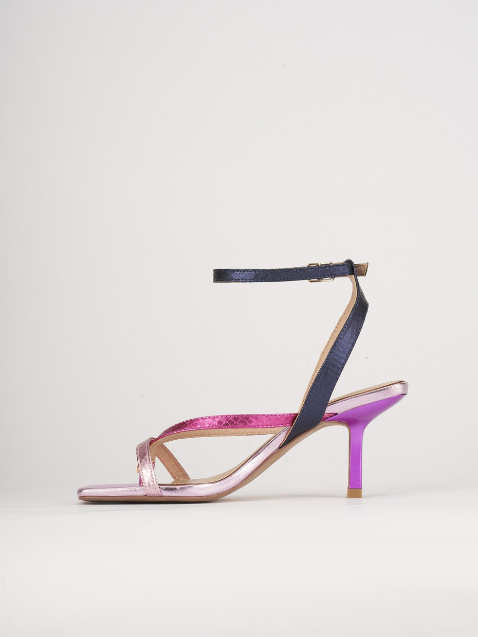 Sandali tacco 5 cm  multicolor pelle