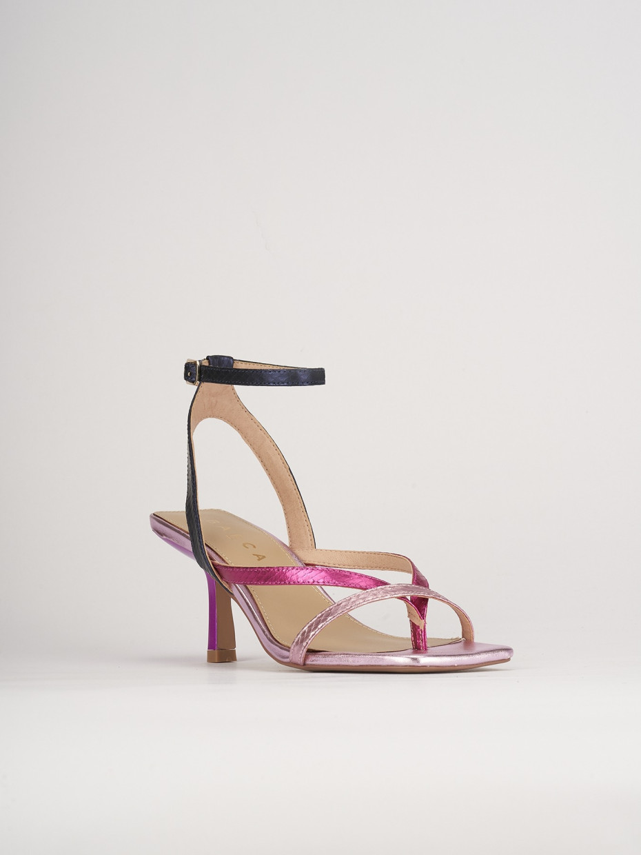 Sandali tacco 5 cm  multicolor pelle