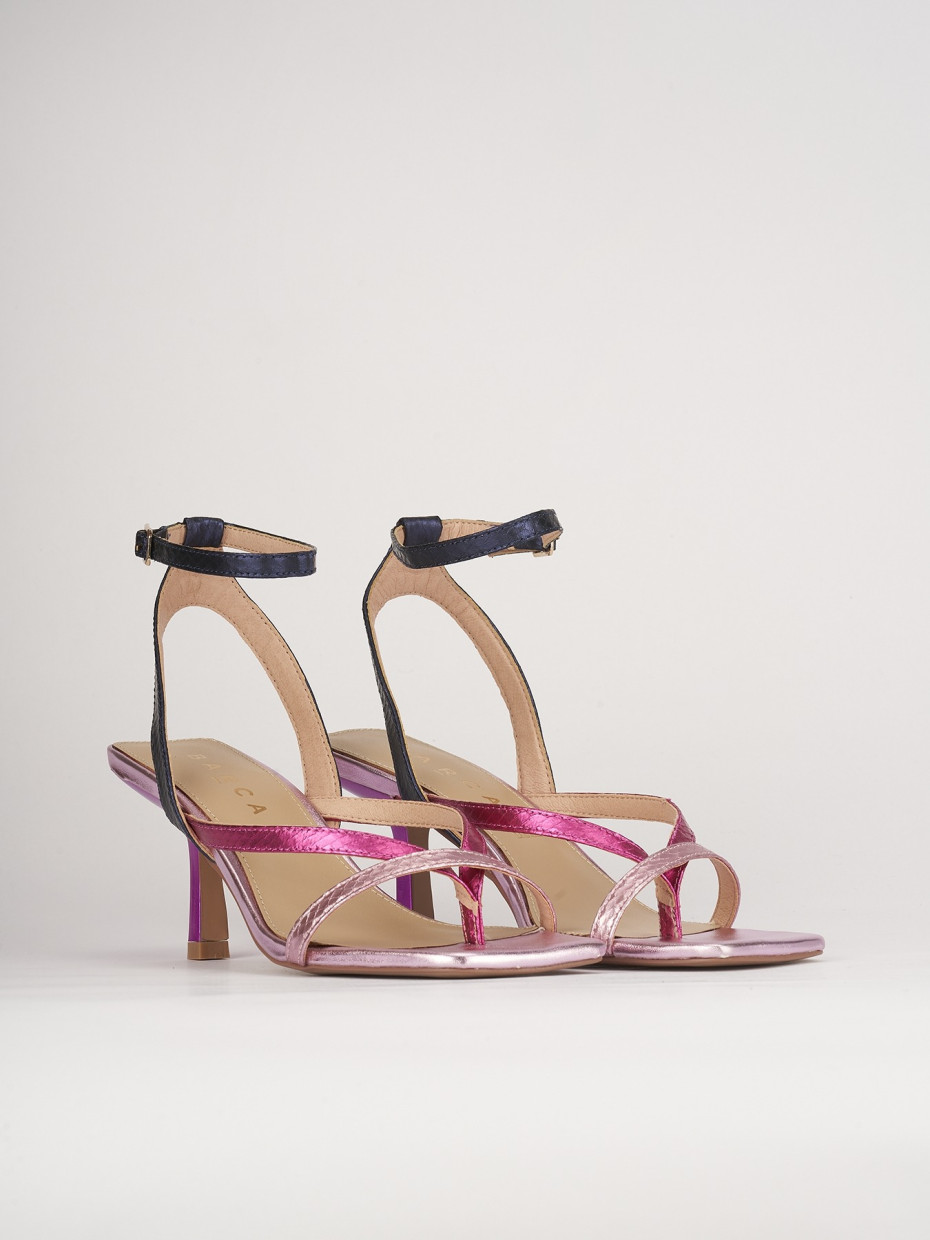 Sandali tacco 5 cm  multicolor pelle