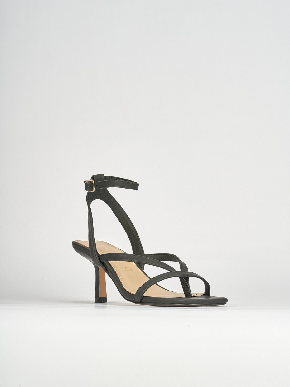 Sandali tacco 5 cm  nero pelle