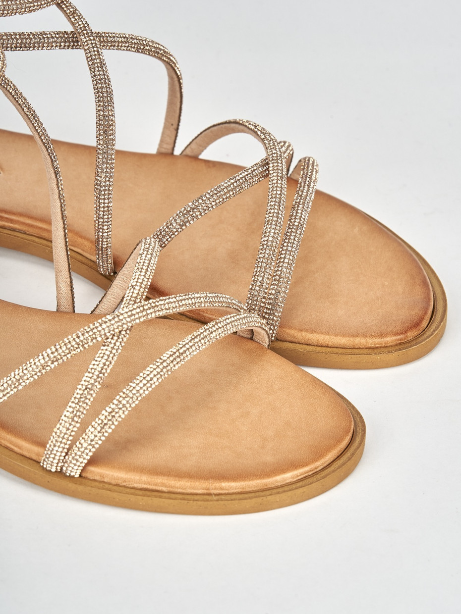 Sandali tacco 1cm pelle rosa