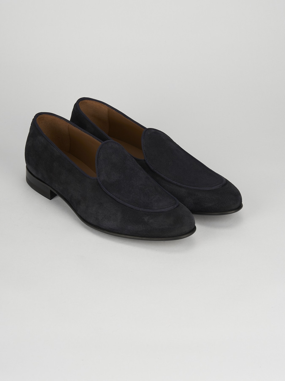 Loafers heel 2 cm blu chamois