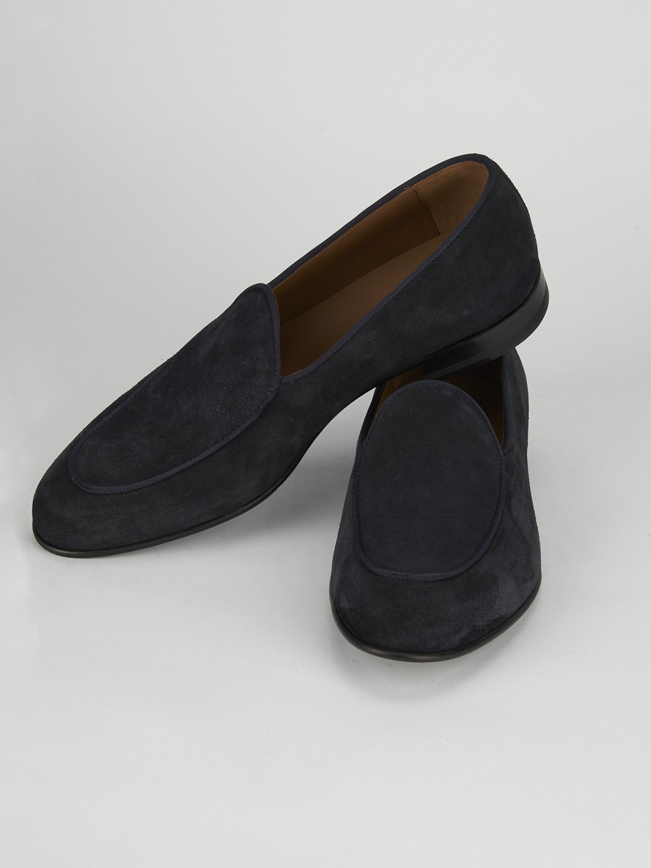 Loafers heel 2 cm blu chamois