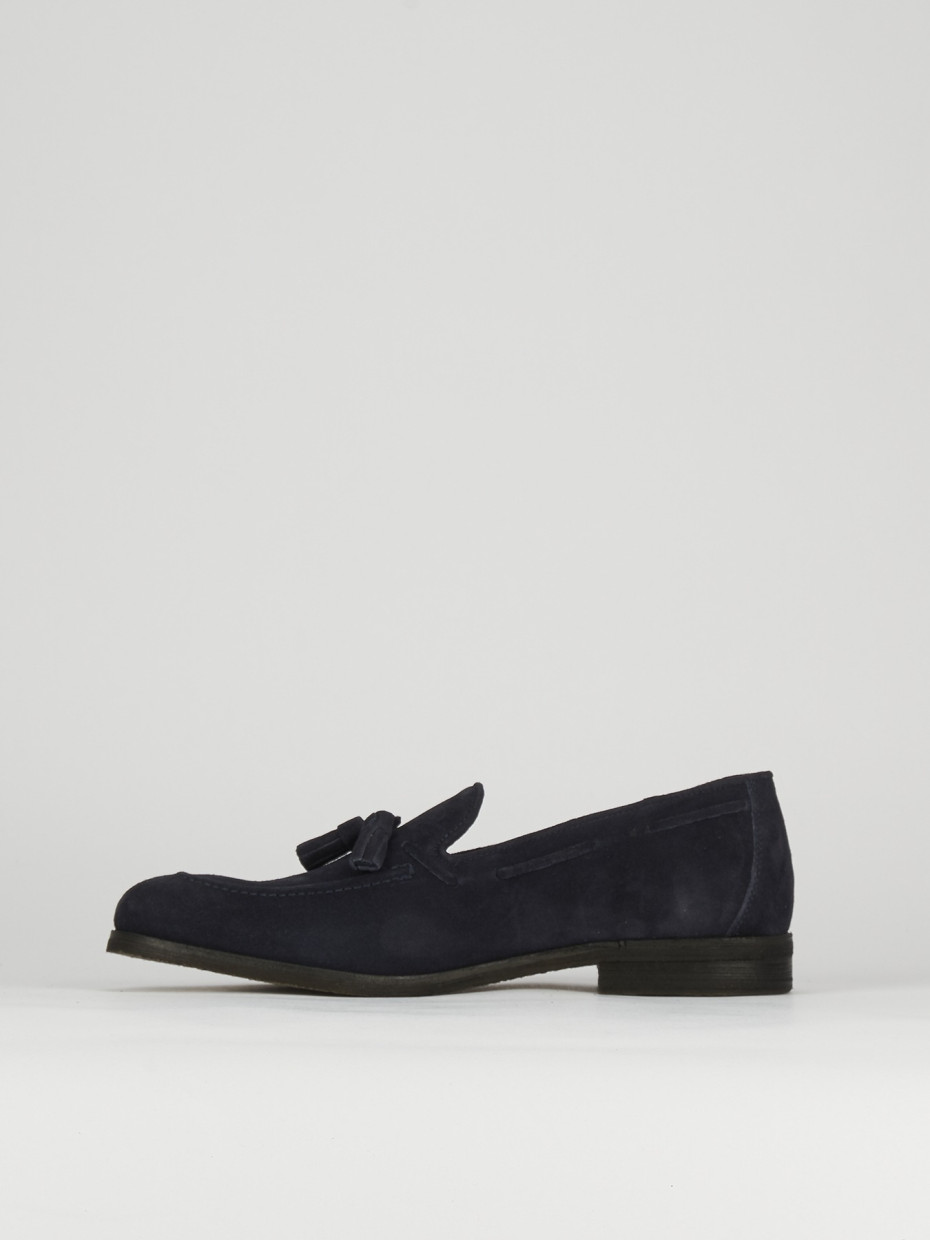 Loafers heel 2 cm blu chamois