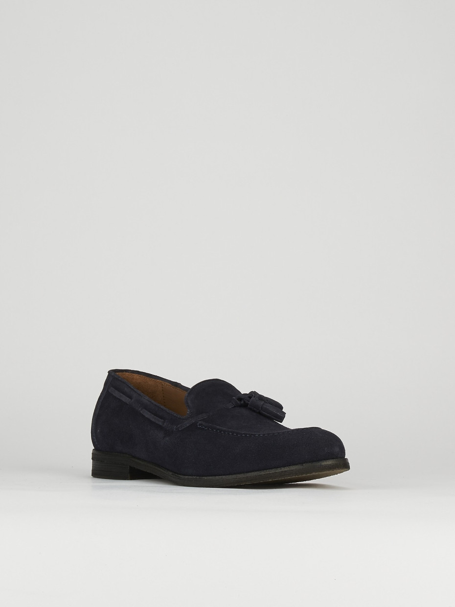 Loafers heel 2 cm blu chamois