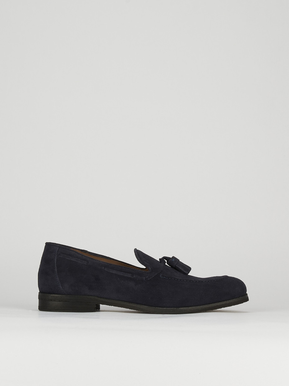 Loafers heel 2 cm blu chamois