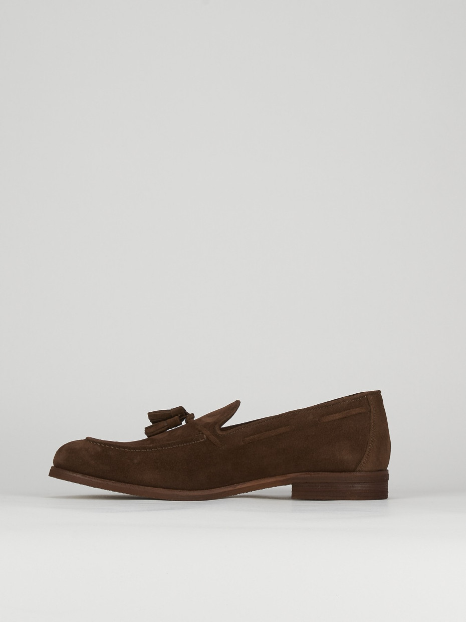 Loafers heel 2 cm brown chamois