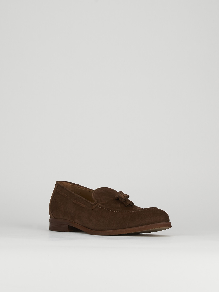 Loafers heel 2 cm brown chamois